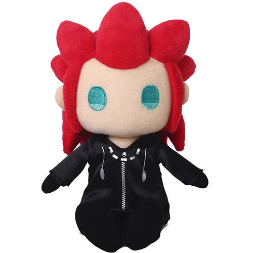 Kingdom Hearts III Axel Plush standing upright with embroidered details and soft fabric coat.