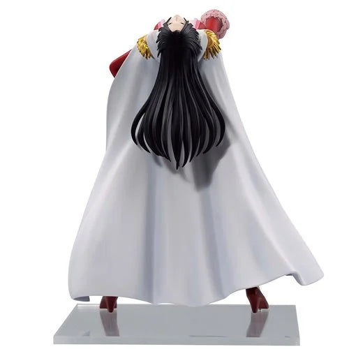 Back view of Bandai Spirits Boa Hancock figure, highlighting anime-accurate facial features and shading.