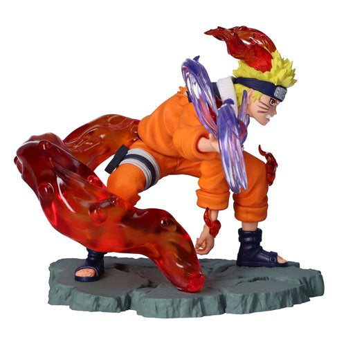 Side angle showing swirling Rasengan effect and chakra flames