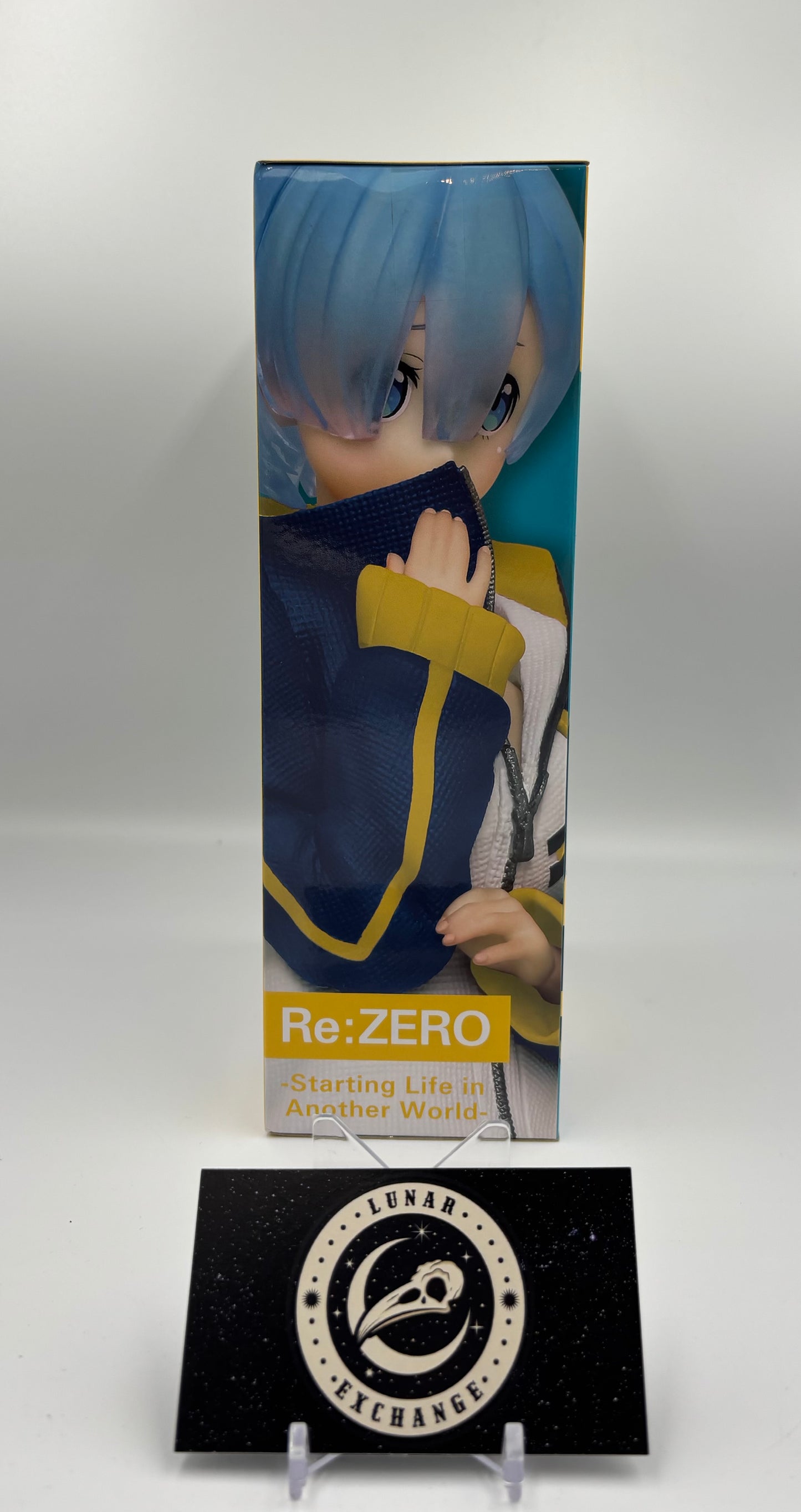 Packaging of the Precious Figure: Rem (Subaru’s Jersey Ver.) by Taito.