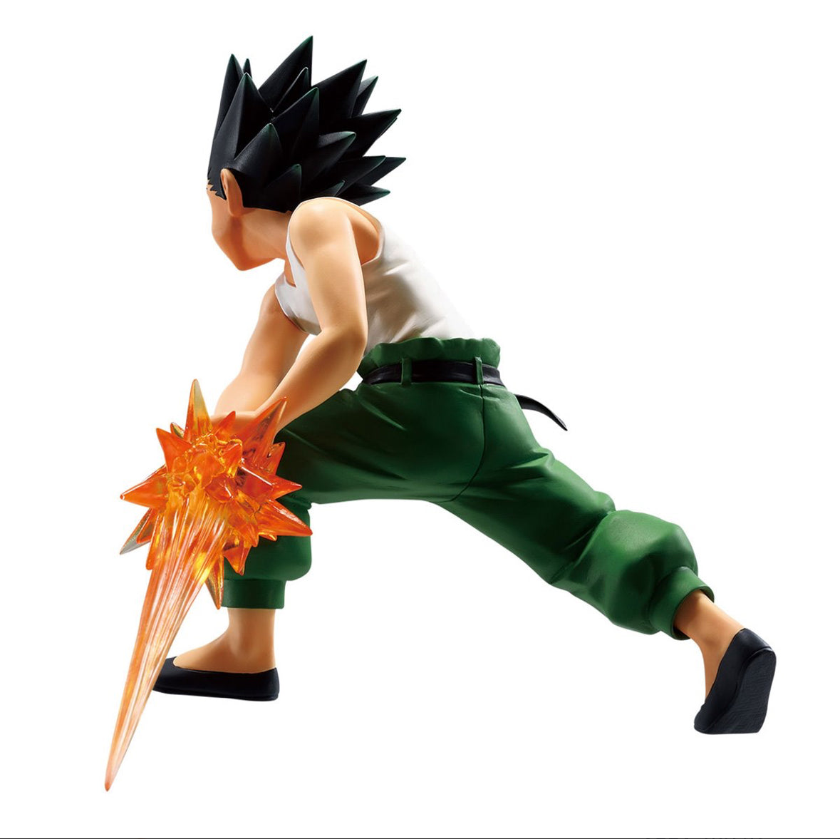 Back view of Banpresto Gon Freecss figure, highlighting anime-accurate facial features and shading.