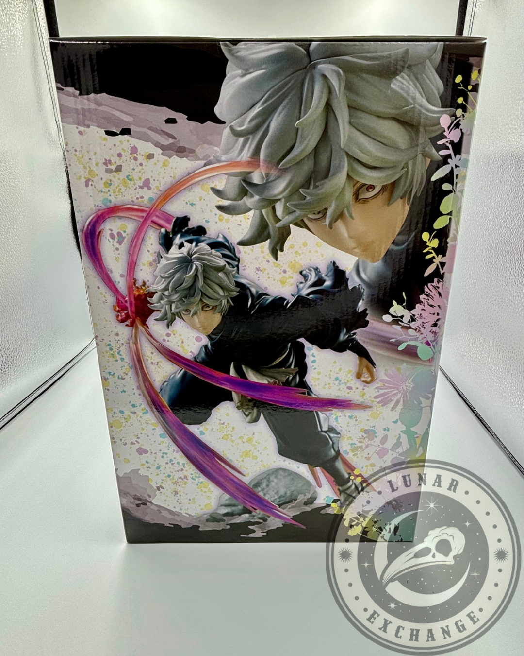 Side view of the figure box showcasing close-up artwork of Gabimaru with dramatic facial detail.