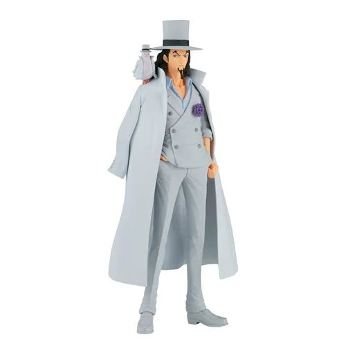 Rob Lucci Wano arc DXF statue by Banpresto, full-body view.