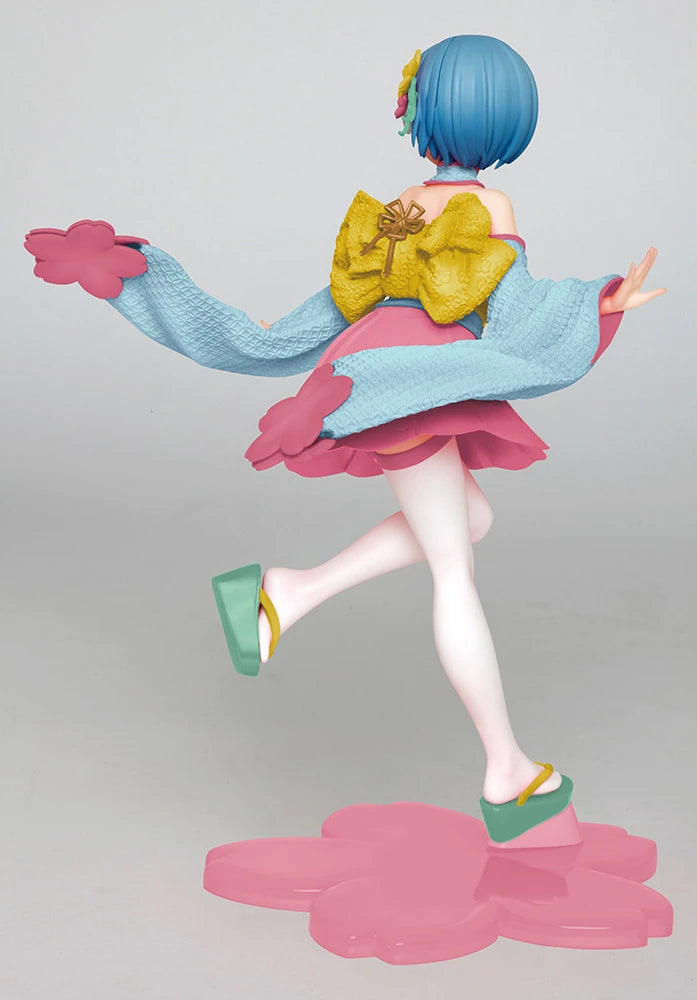 Back view showcasing Rem’s dynamic running pose and flowing outfit.