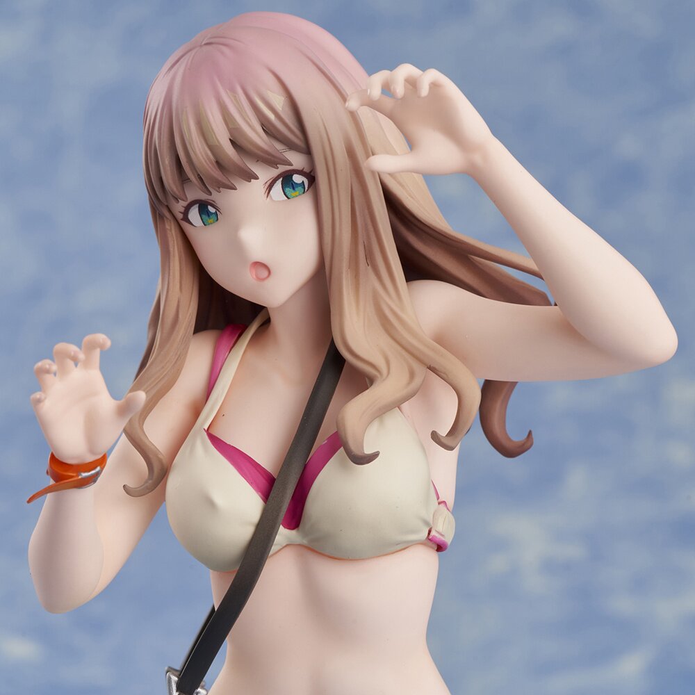 Close-up of Yume Minami's surprised facial expression and hand gesture, showing the figure's expressive sculpt and eye details.