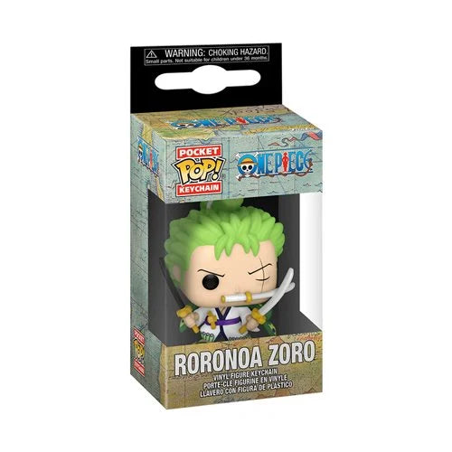 One Piece Roronoa Zoro Pocket Pop! Key Chain by Funko in packaging.