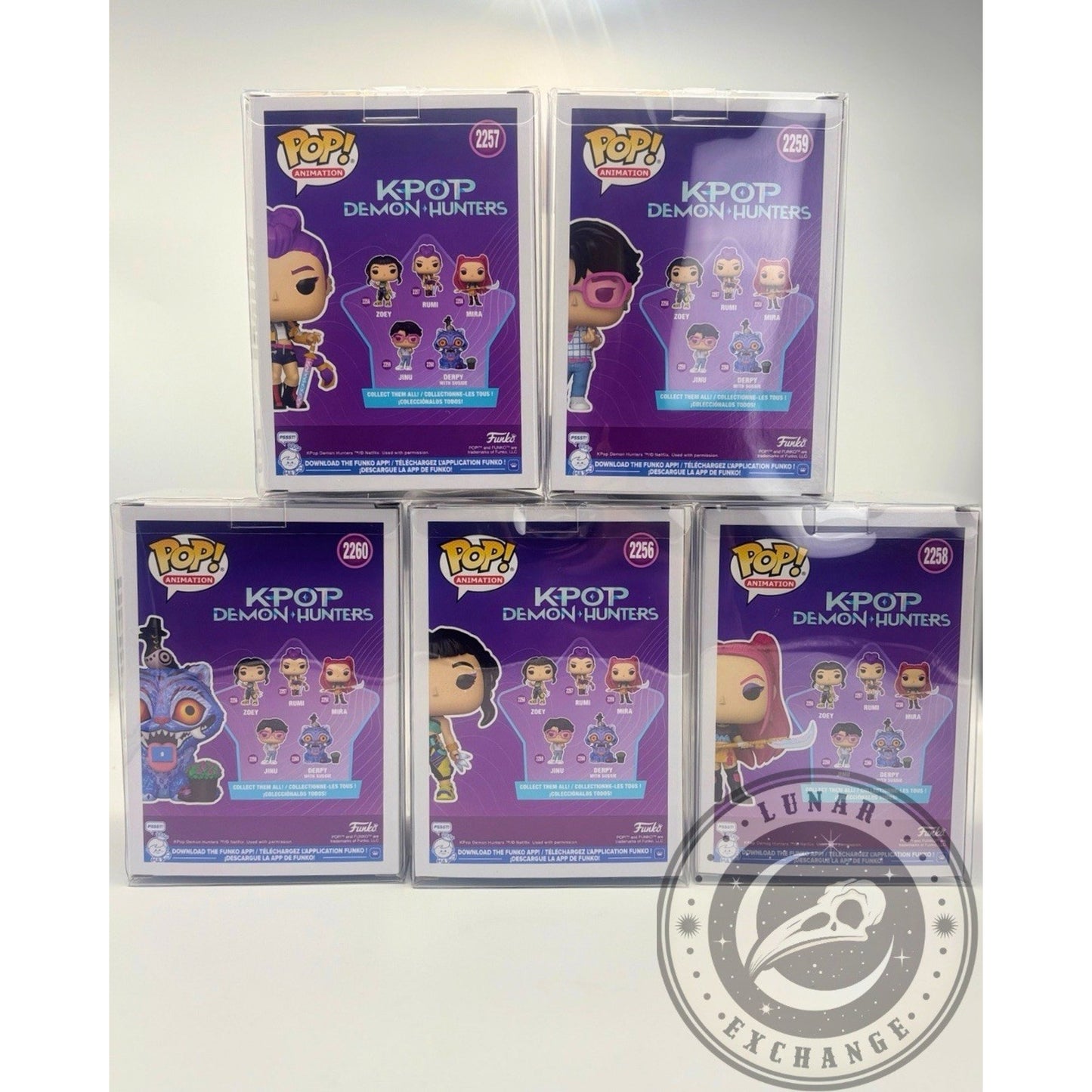 Funko Pop! Animation KPop Demon Hunters Complete Set of 5 Vinyl Figures w/ Protectors