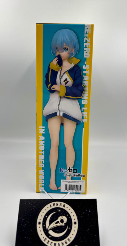 Packaging of the Precious Figure: Rem (Subaru’s Jersey Ver.) by Taito.