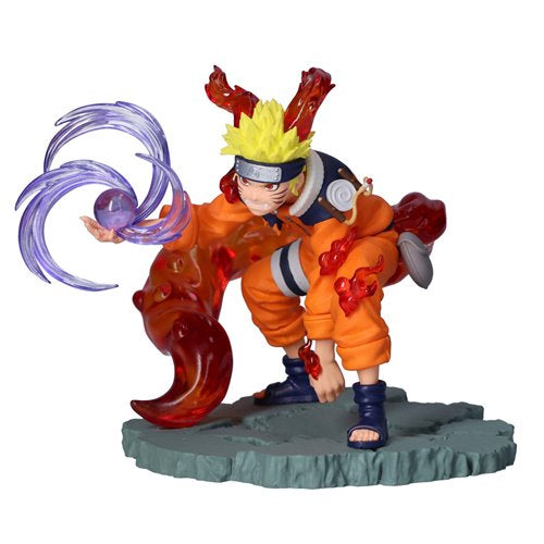 Side angle showing swirling Rasengan effect and chakra flames