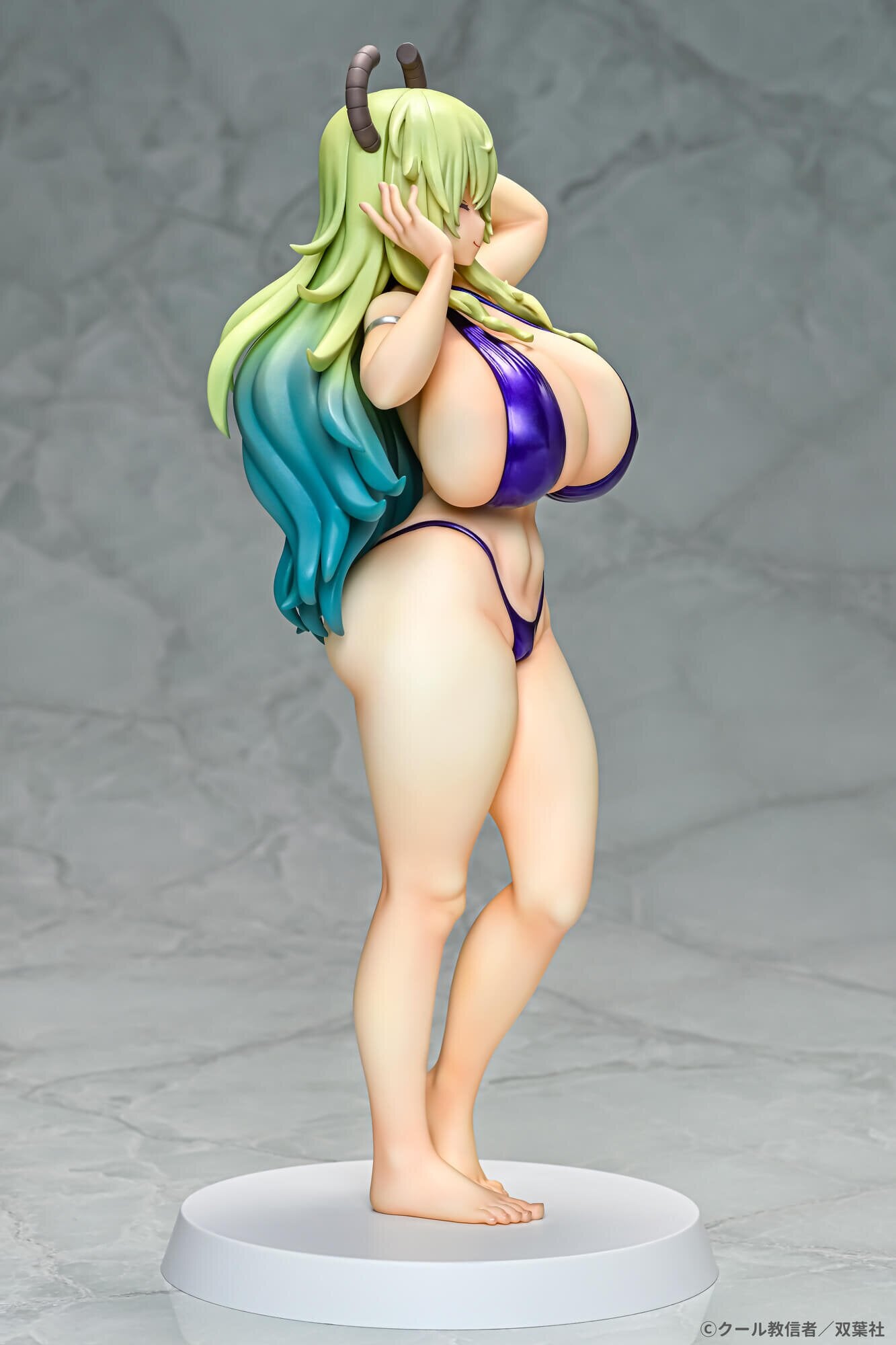 Side view showcasing Lucoa’s dynamic pose and flowing hair.