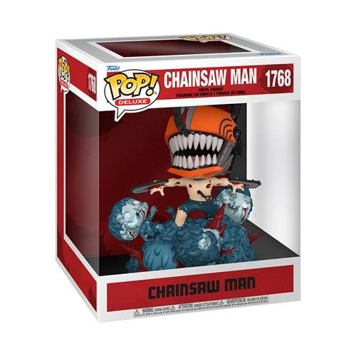 Front view of Chainsaw Man Deluxe Funko Pop! #1768 in window box