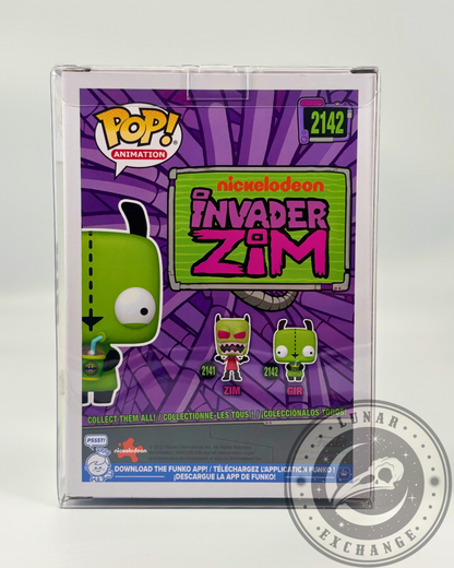 Funko POP! Animation Invader Zim GIR #2142 (Dog Disguise) – Vinyl Figure + Protector (New)