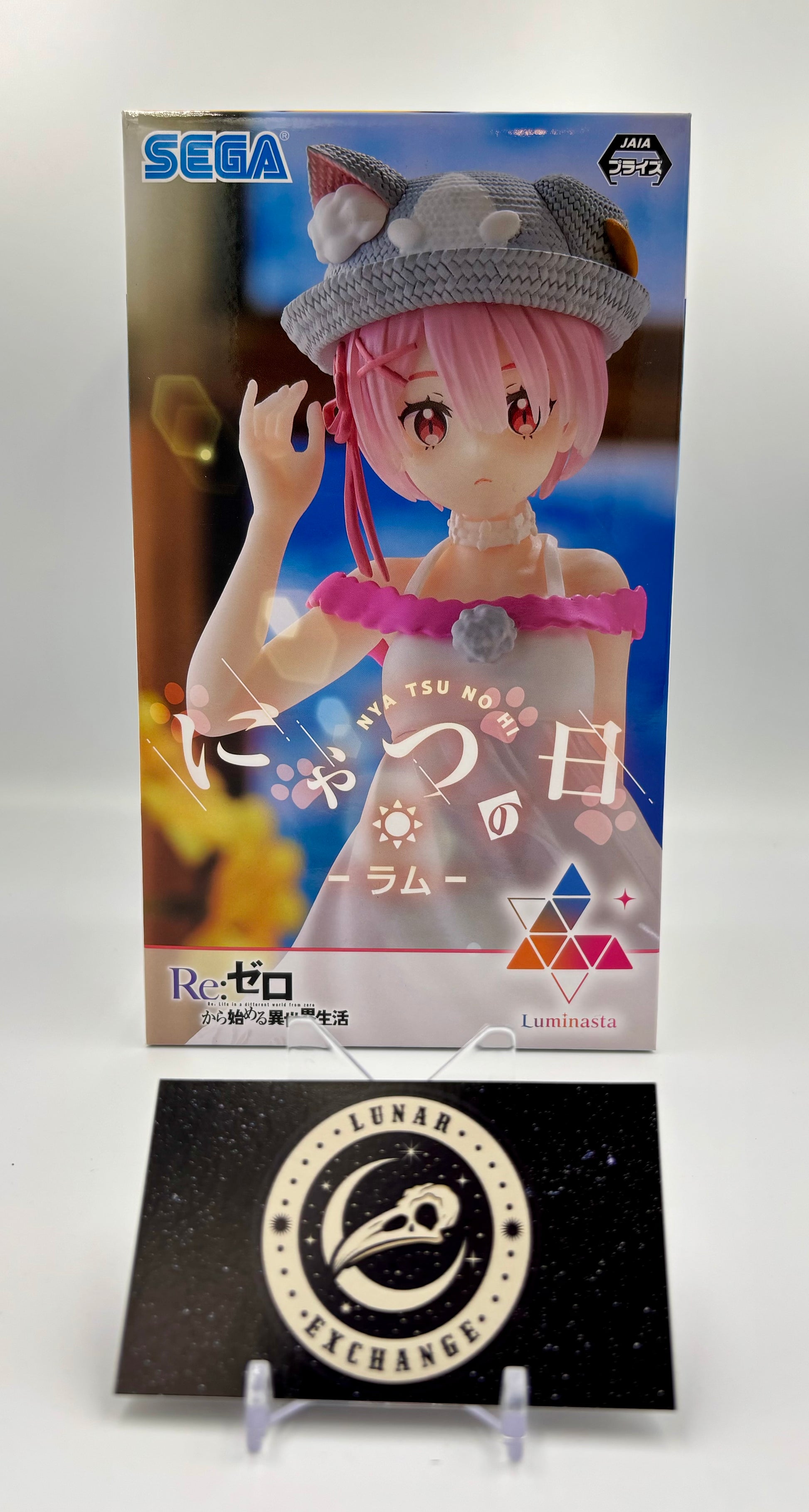 Packaging of the Luminasta Ram: Nyatsu Day Ver. figure by SEGA.