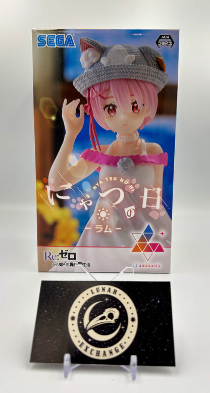 Packaging of the Luminasta Ram: Nyatsu Day Ver. figure by SEGA.