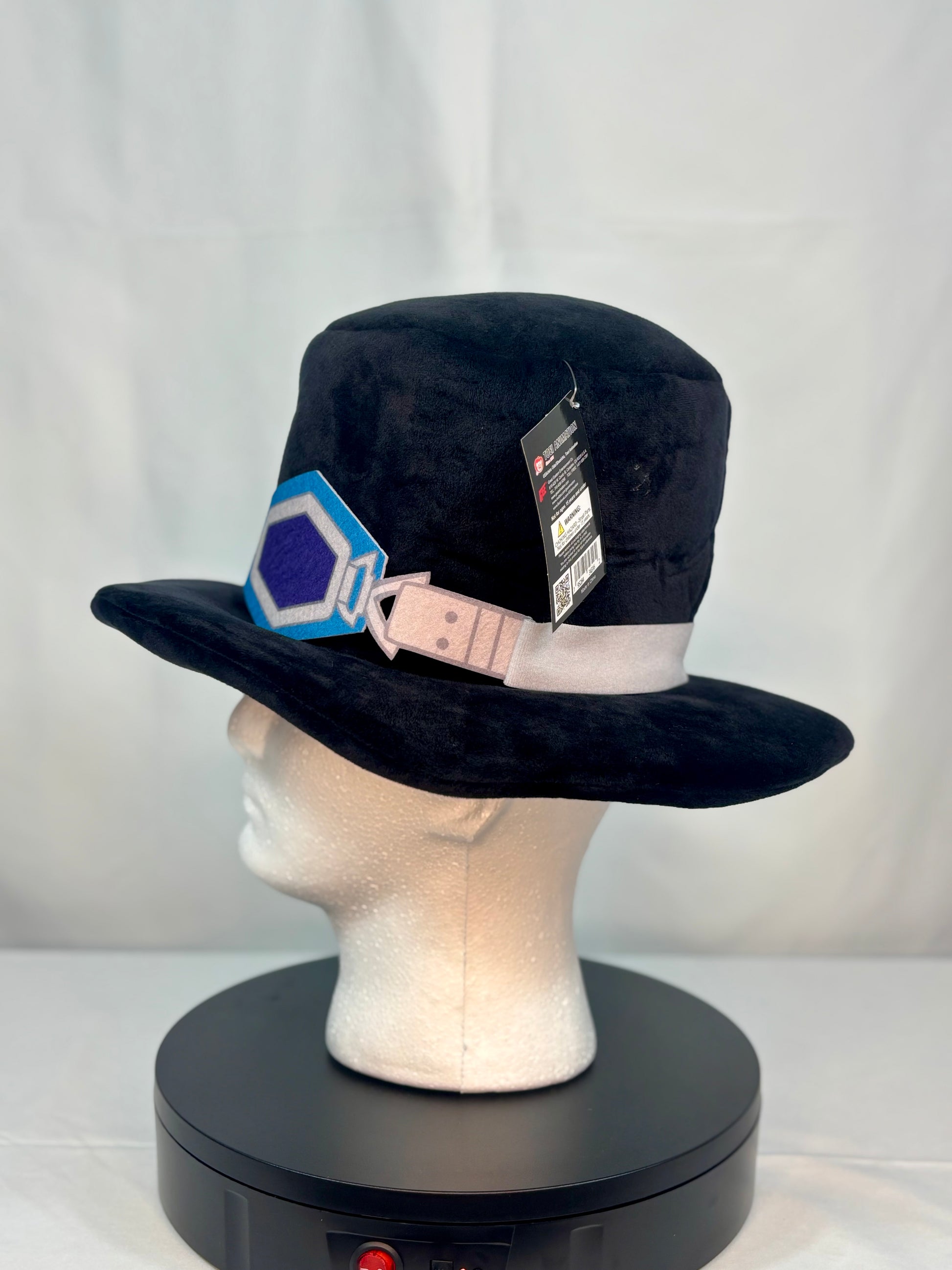 Side angle showing plush brim and structured top