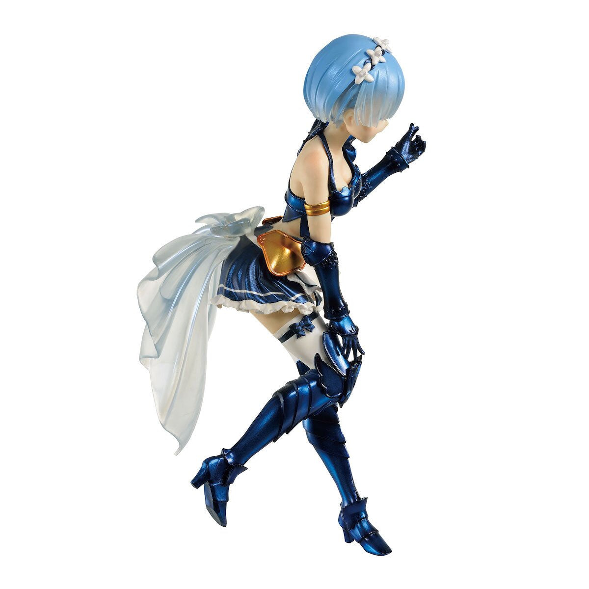 Side profile showcasing Rem's dynamic pose and detailed armor.