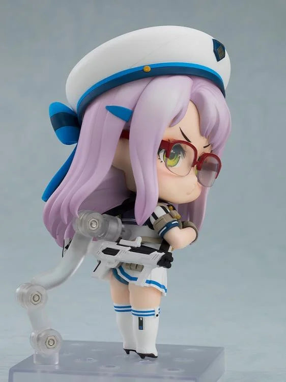 Side view showcasing her hat and facial expression