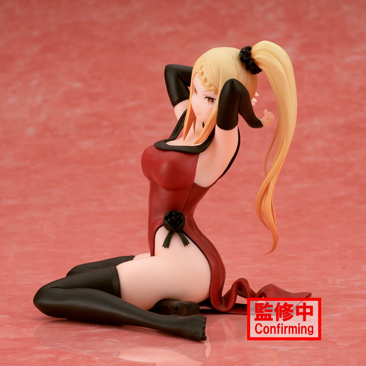 Side profile showcasing Priscilla's elegant pose and attire.