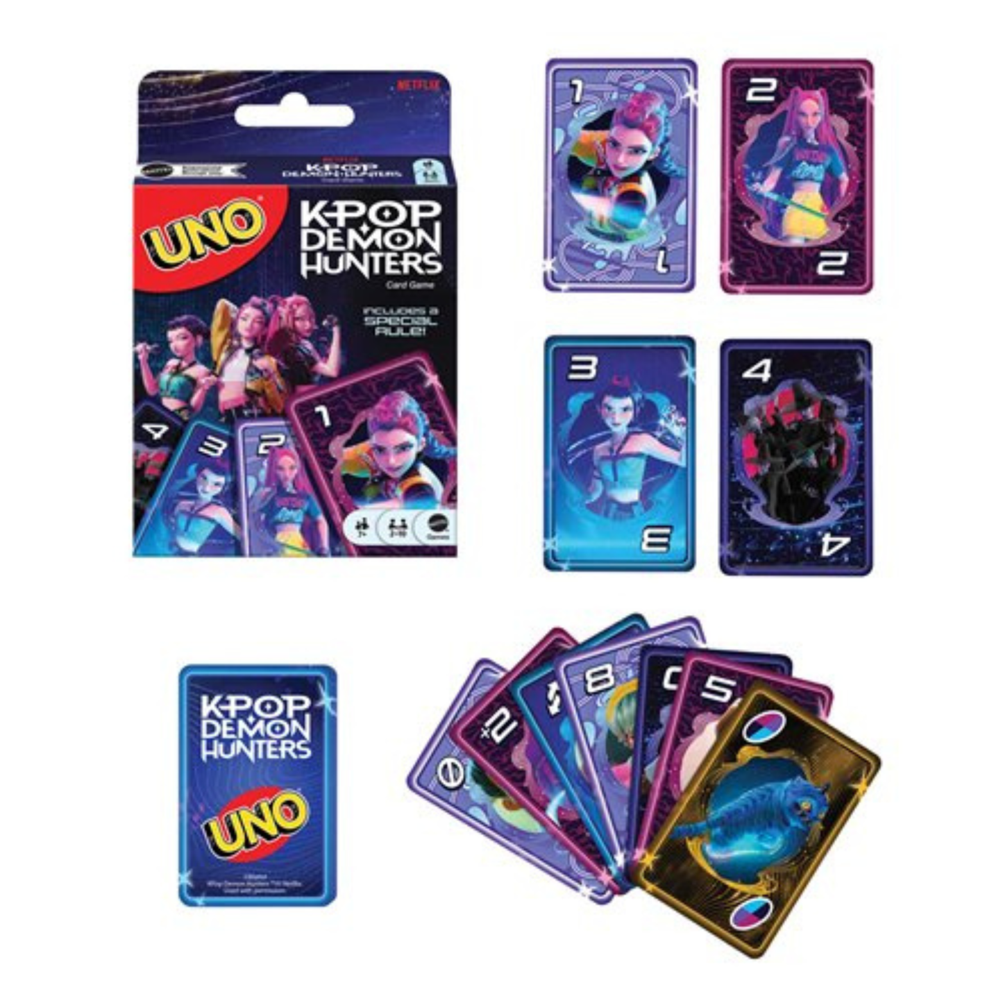 UNO KPop Demon Hunters Card Game by Mattel – Netflix Special Edition