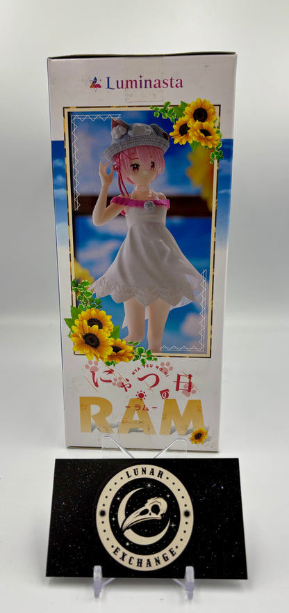 Packaging of the Luminasta Ram: Nyatsu Day Ver. figure by SEGA.