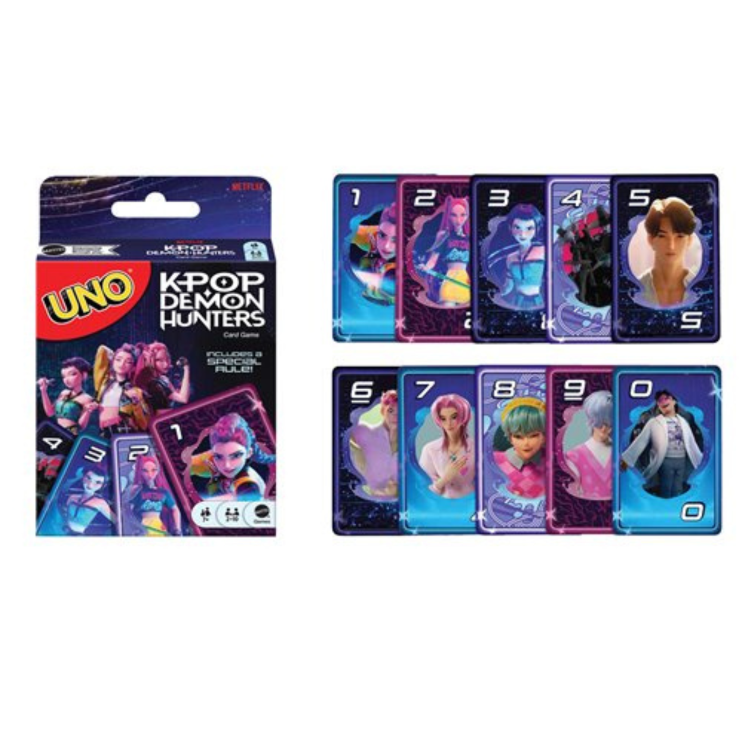 UNO KPop Demon Hunters Card Game by Mattel – Netflix Special Edition