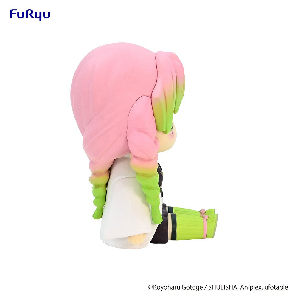 Side profile showcasing Mitsuri's braided hair and seated pose.