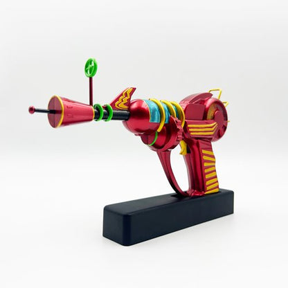 Angled front-right view of the Call of Duty Ray Gun figure lamp showing its vibrant neon colors and sculpted details.
