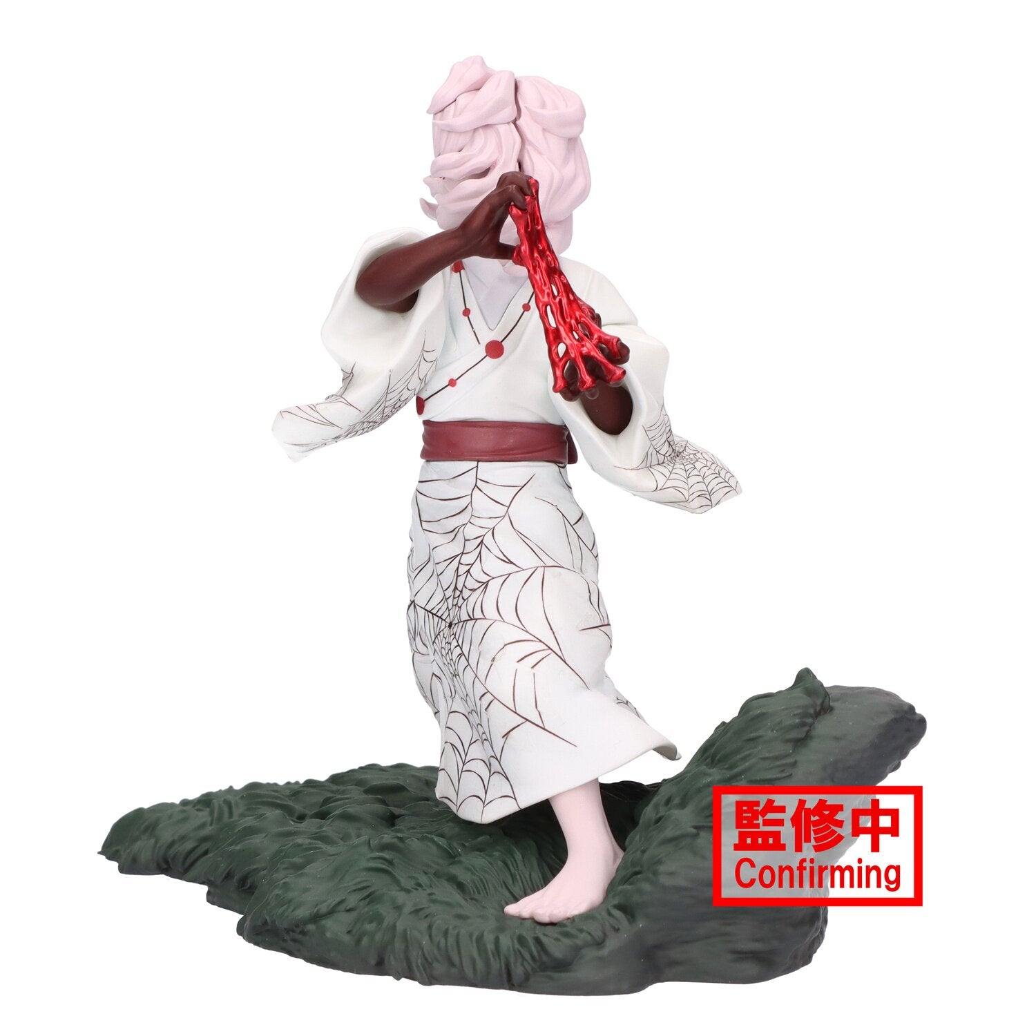 Side profile showcasing Rui’s spider web pose and costume details.
