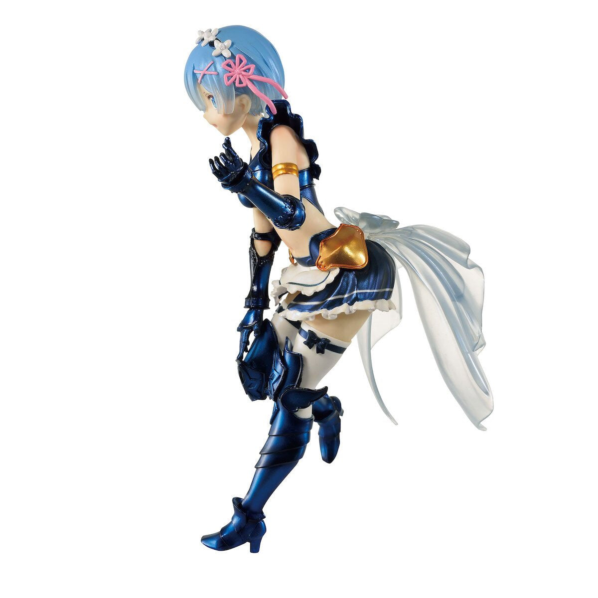 Side profile showcasing Rem's dynamic pose and detailed armor.