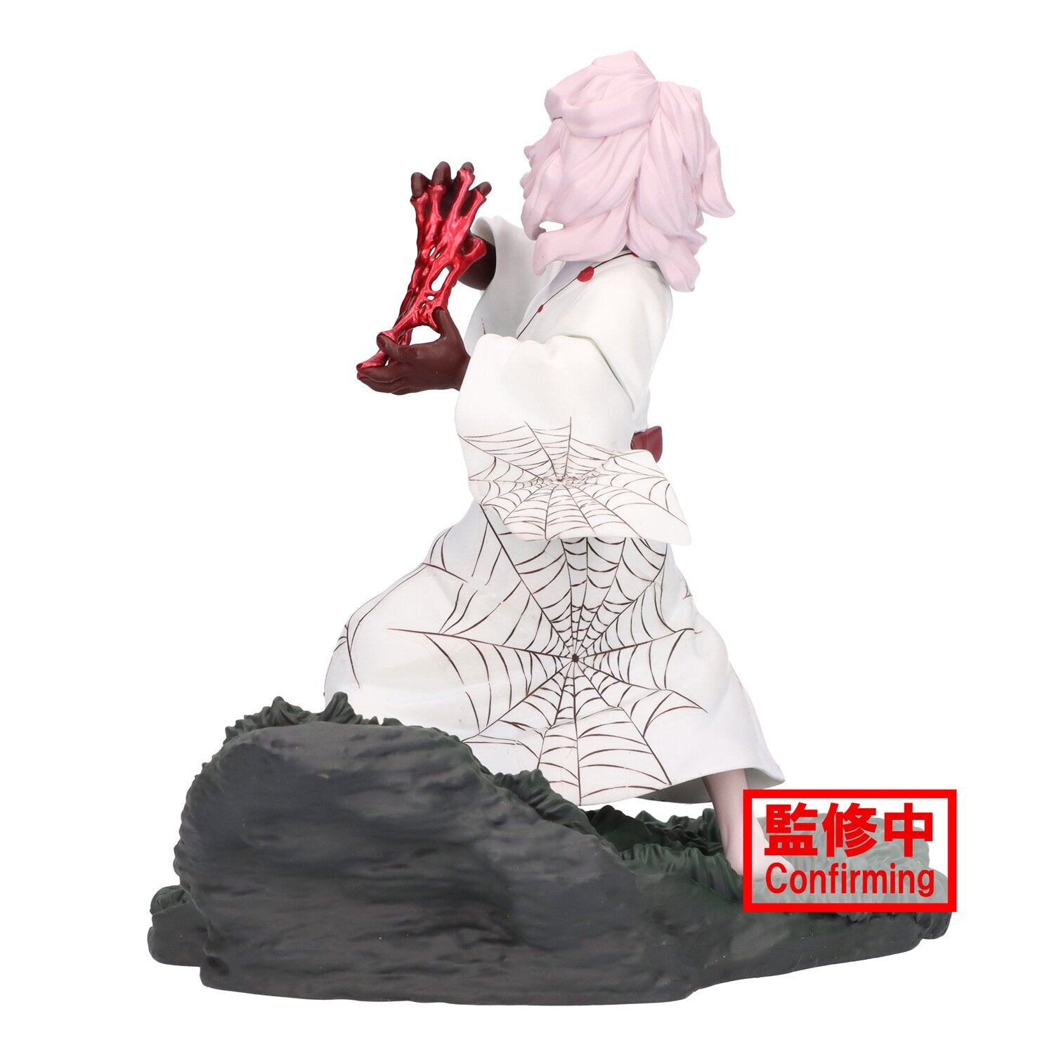 Side profile showcasing Rui’s spider web pose and costume details.