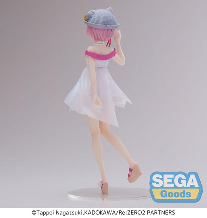 Rear view displaying the figure's sculpted hair and translucent dress details.