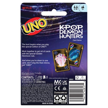 UNO KPop Demon Hunters Card Game by Mattel – Netflix Special Edition
