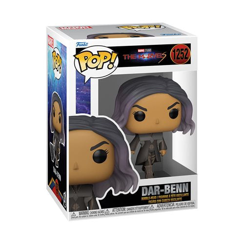 Boxed Funko Pop! of Dar-Benn from The Marvels, number 1252, featuring cosmic-themed packaging design.