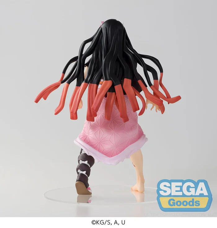 Back view of Figurizm Nezuko Kamado figure showing raised kimono sculpting and flowing hair.