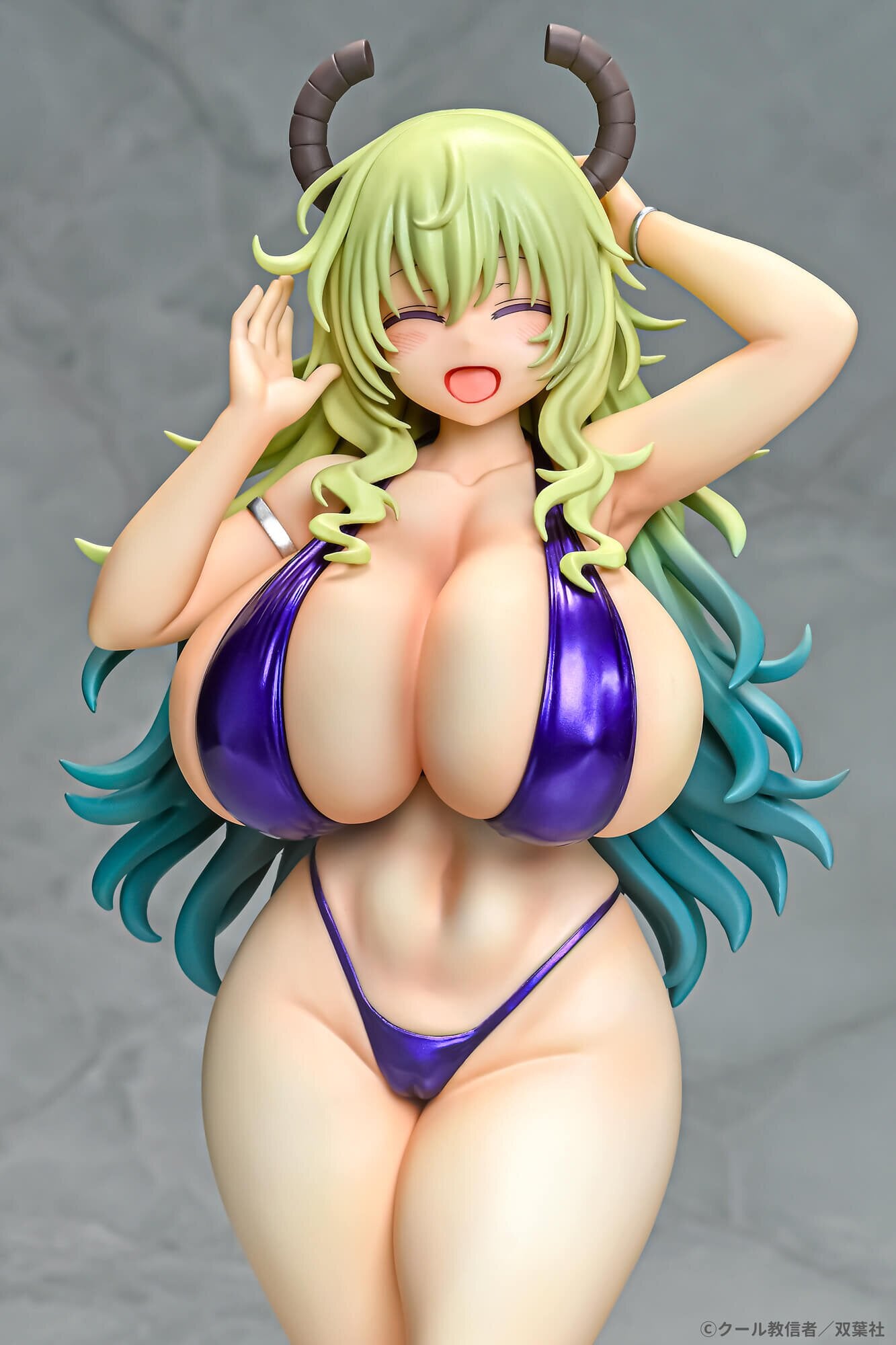 Close-up of Lucoa’s smiling face and detailed bikini top.