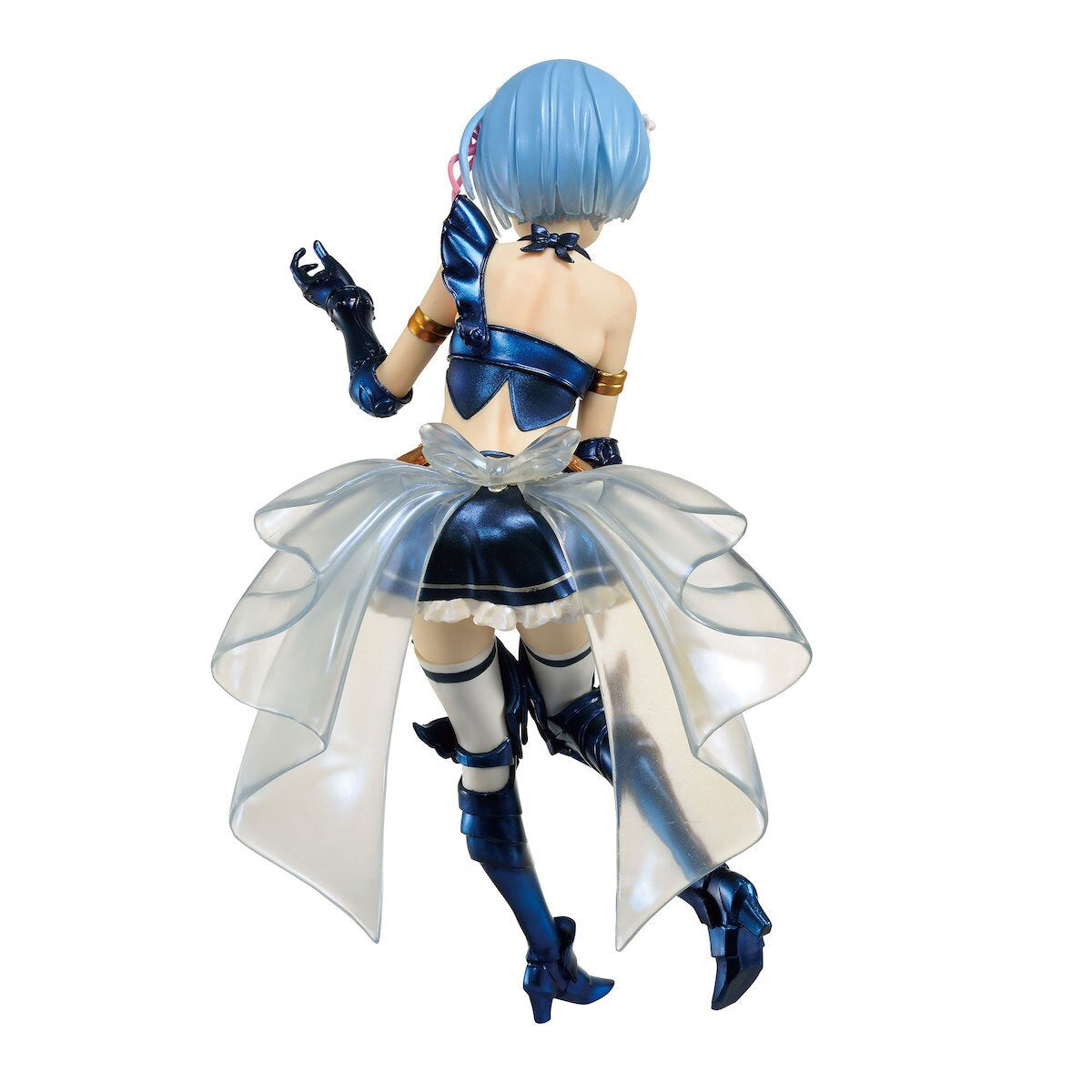 Rear view displaying the figure's flowing translucent skirt and armor details.