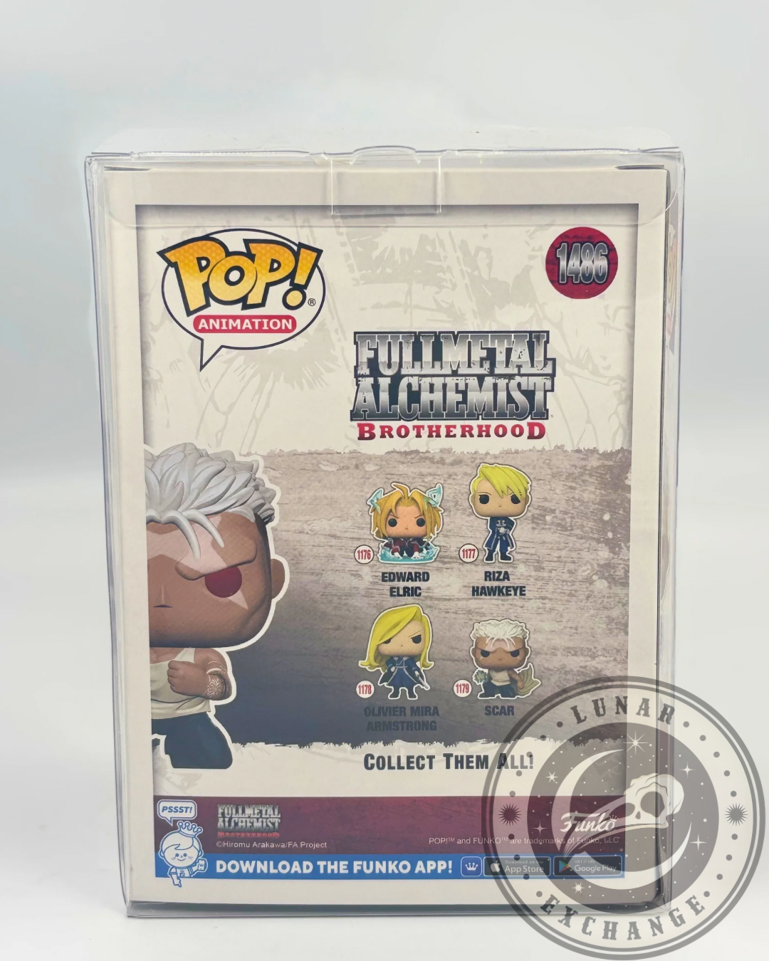 Funko Pop! 1486 – Fullmetal Alchemist: Brotherhood Scar Glow‑in‑the‑Dark – Entertainment Earth Exclusive – Includes Pop Protector