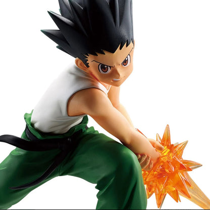 Close-up of Gon Freecss Vibration Stars figure showcasing sculpting, paintwork, and outfit details.