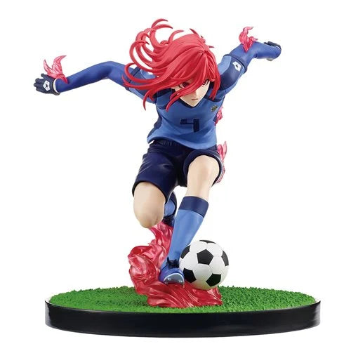 Side view of Bandai Spirits Hyoma Chigiri figure, highlighting realistic textures and shading.