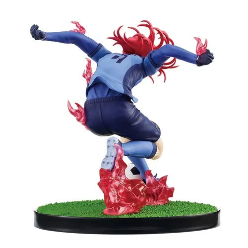 Back view of Bandai Spirits Hyoma Chigiri figure, highlighting realistic textures and shading.
