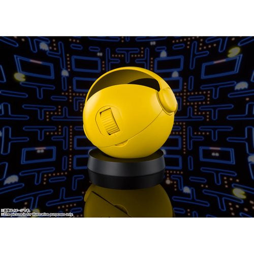 Back view of the Pac-Man “Waka Waka” Proplica figure and included stand.
