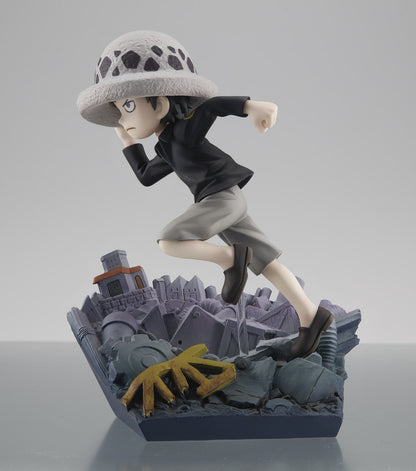 Side view of One Piece Trafalgar Law Run! Run! Run! figure showcasing premium sculpting and shading.