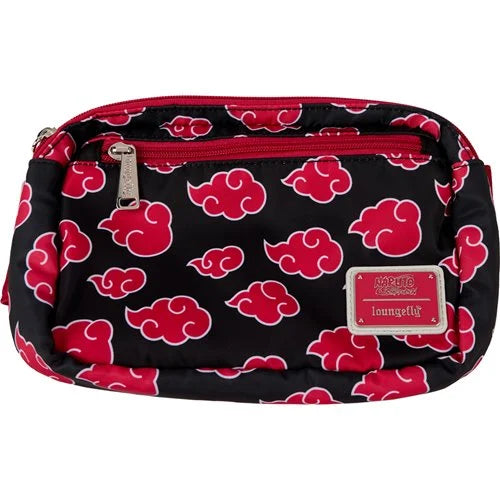 Front view of nylon crossbody bag featuring Akatsuki symbols.