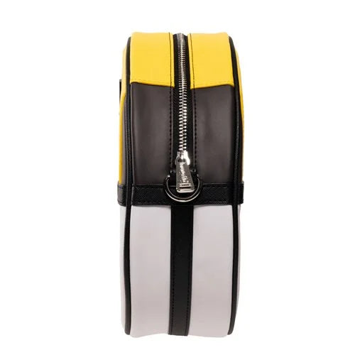 Side view of Ultra Ball crossbody showing silver zipper and adjustable strap.