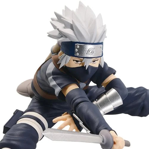 Close-up of Kakashi’s headband, Sharingan, and sculpt detail.