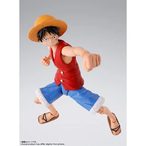Luffy action figure with interchangeable hands and expressions.