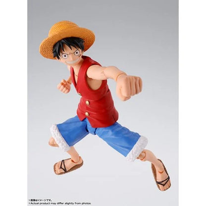 Luffy action figure with interchangeable hands and expressions.