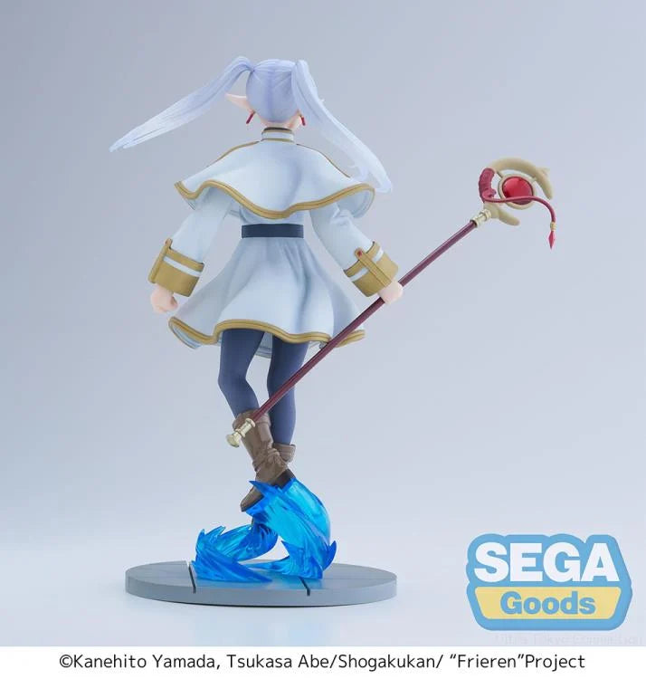 Back view of SEGA Frieren figure, highlighting anime-accurate facial features and shading.