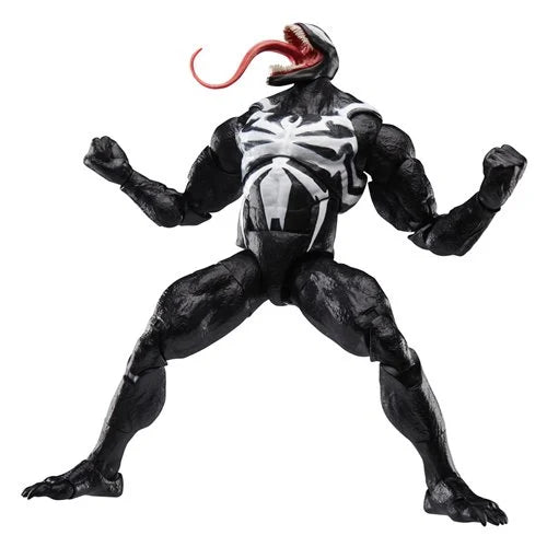 Gamerverse Venom figure posed with mouth open, tongue out in roaring action stance
