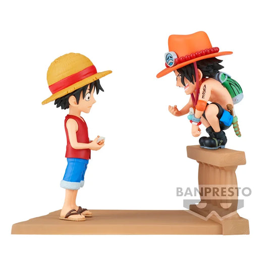 One Piece WCF Log Stories figure of Monkey D. Luffy and Portgas D. Ace by Banpresto.